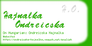 hajnalka ondreicska business card